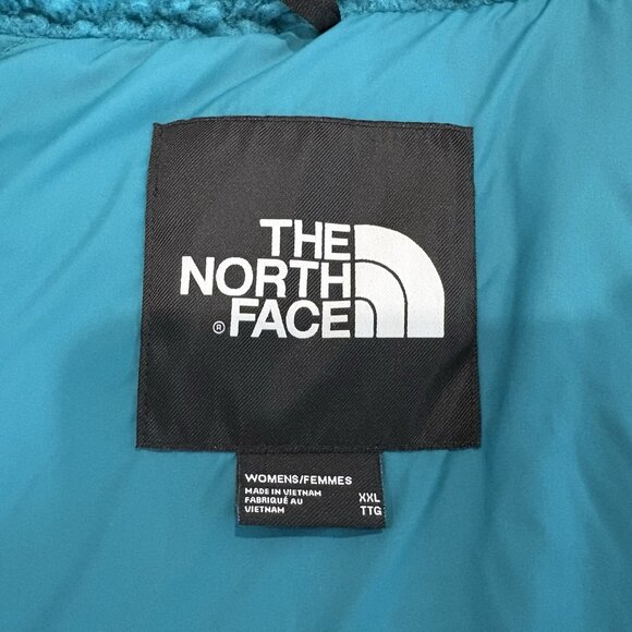 The North Face Nuptse Sherpa High Pile Down Jacket Harbor Blue Womens XXL - Picture 13 of 15